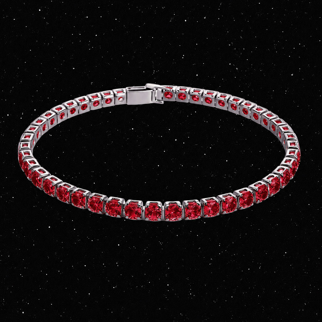 Crystal Tennis Bracelet (Red)