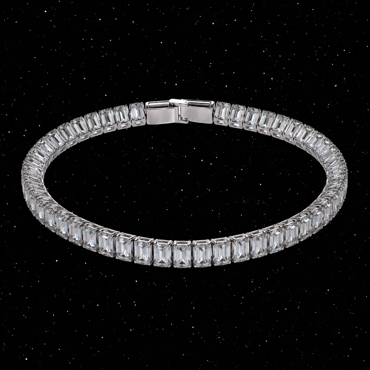 Long Crystal Tennis Bracelet
