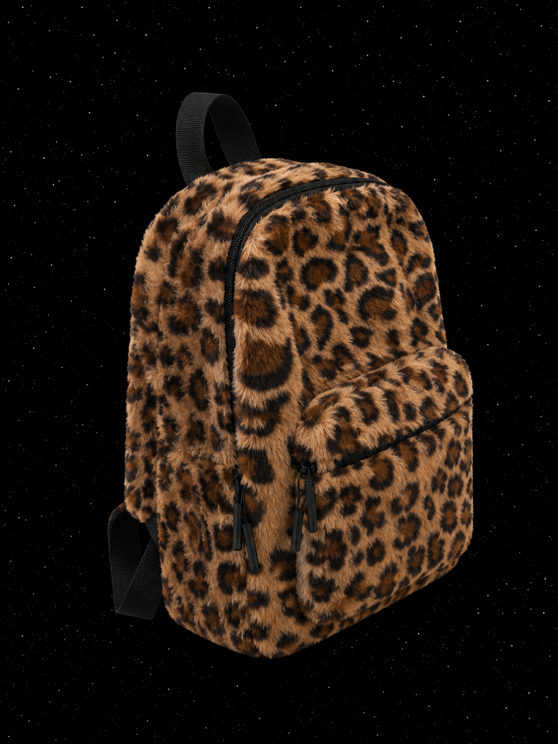 Faux Fur leopard print backpack